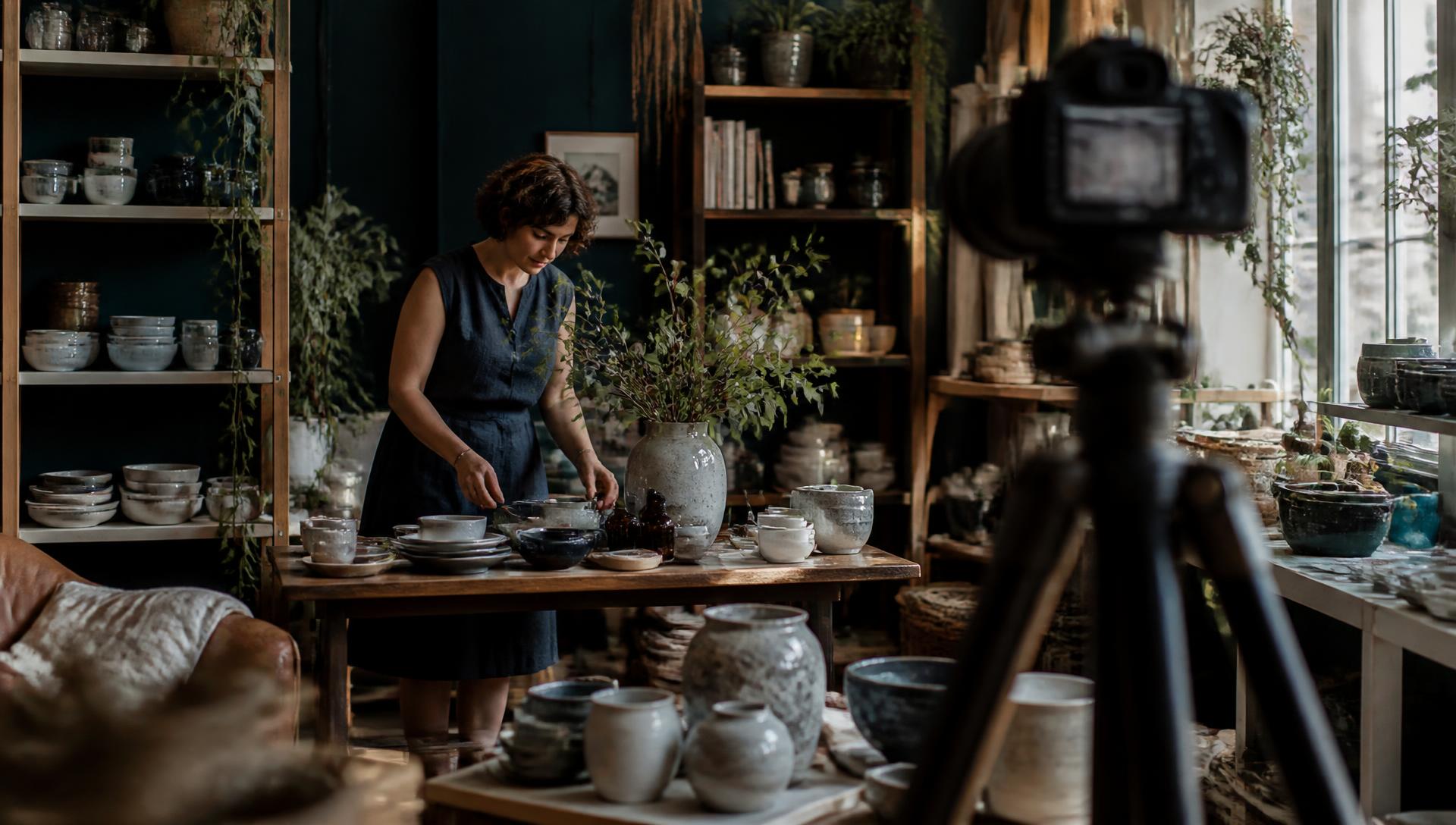 A small independent shop interior in Newry being photographed in natural light